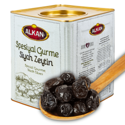 Alkan Spesiyal Gurme Siyah Gemlik Zeytini 10 kg teneke veya pet kova