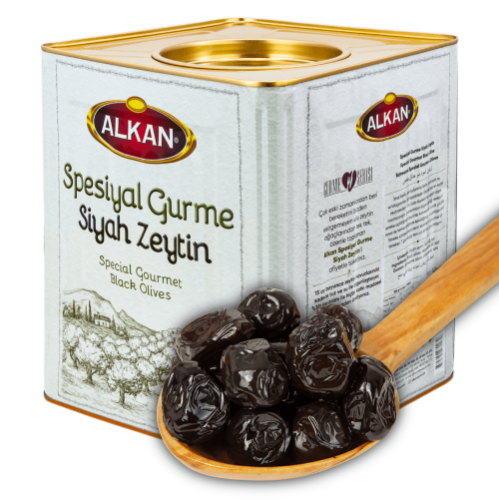 Alkan Spesiyal Gurme Siyah Gemlik Zeytini 10 kg teneke veya pet kova