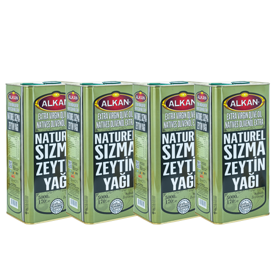 Alkan Naturel  Sızma Zeytinyağı 5 litre 4’lü Kampanya