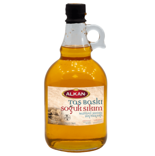 Alkan Taş Baskı Zeytinyağı  1Litre Cam Şişe